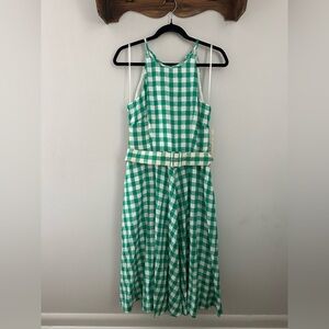 Eliza J Mint and White Gingham Dress